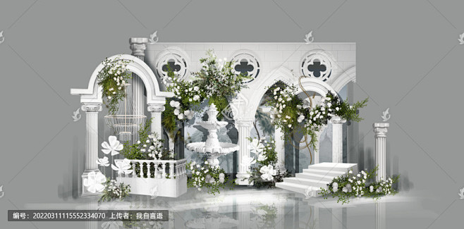 法式法风欧式婚礼手绘效果图