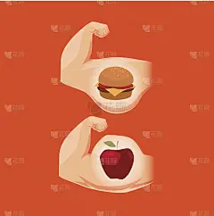 营养和身体。概念向量插图。