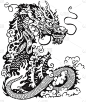 中国龙黑白