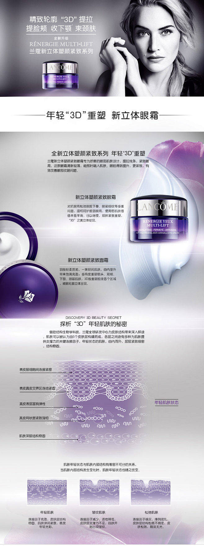 兰蔻眼霜 立体塑颜紧致眼霜15ml提拉紧...