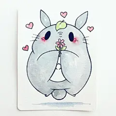 简单可爱的小怪兽水彩画  ins:birduyen ​ ​​​​