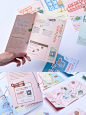 折页设计｜一套特色景点的手绘风旅行手册