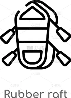 木筏,分离着色,轮廓,黑色,简单,计算机图标,橡胶,运动,船,休闲