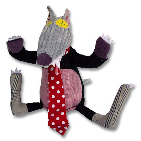 法国deglingos手工大灰狼布偶玩偶创意玩偶儿童节礼物原创设计新款