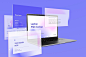 Beautiful laptop screen mockup ad with presentation slides