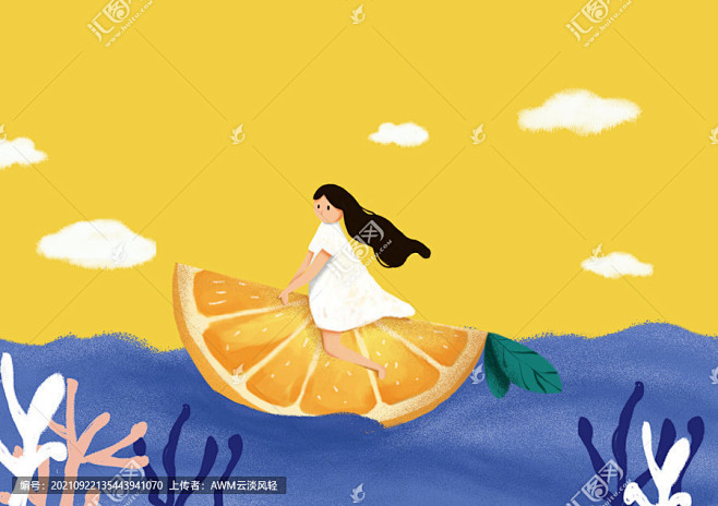 橙子包装插画