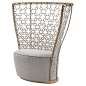 Lady B Armchair in White Leather with Gold Frame by Busnelli For Sale