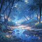 梦幻幽深的森林midjourney