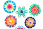 Colorful Snowflake Craft Idea: Make a Psychedelic Snowflake out of a coffee filter.