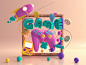 c4d游戏机元素game