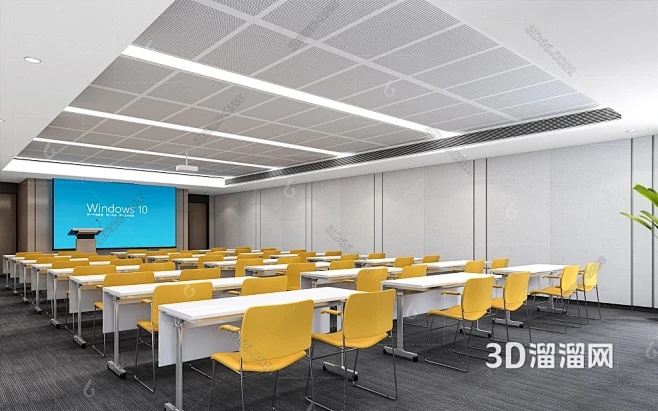 现代培训室3D模型