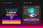 80's Synthwave Photoshop Templates : 80's Synthwave Square Artpack, This Photoshop Template is Easy To Modify, Total 12 .PSD File That You can Arrange and Customize on Your own. 