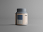 塑料食品医疗健身营养补品罐装包装设计样机PSD模板 Plastic Jar Mockup