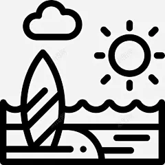海滩景观47线性图标 平面电商 创意素材