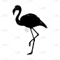 black silhouette flamingo logo