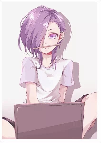 少年二次元紫发少年