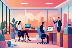 商务办公企业文化金融扁平风插画