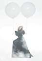 Balloon-Infused Fashion Captures - This Fashion Series Features Elegant Black Gowns and Balloons (GALLERY)