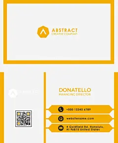 黄色商务名片模板 平面电商 创意素材