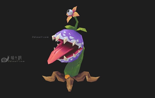 食人花食人魔大舌头怪物植物根茎怪物蜗牛模型网