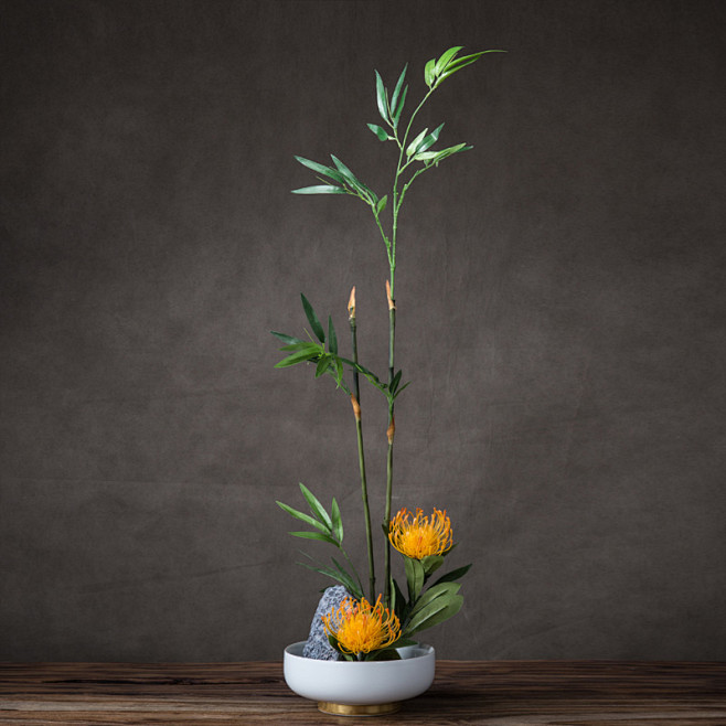 米卡家居饰品【竹子艺术插花】中式风格仿真...