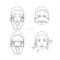 Facial Sheet Mask Outline. Vector