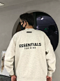 FOG复线ESSENTIALS八季植绒印花加绒圆领卫衣男士秋冬款美式潮牌-淘宝网