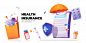 Banner of health insurance service Free Vector