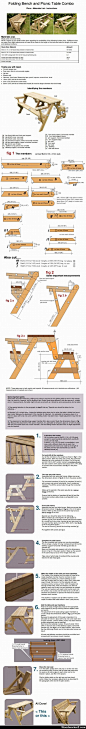 Folding Bench and Picnic Table Combo: