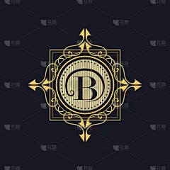字母图案设计优美的模板。优雅的象征。字母b .向量