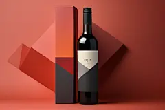 产品包装葡萄酒红酒酒瓶包装样机模型