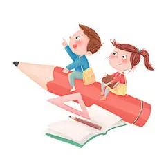 小人儿童开学季学生卡通插画