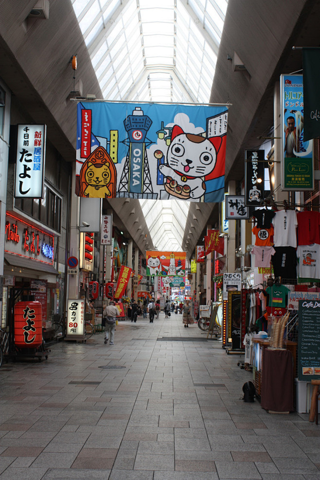 日本京都府的心斋桥商业街和道顿堀美食街 ...