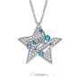  ENZOStarryNight星夜精灵系列以隽永纯净的钻石铺垫成璀璨的银河，再以不同深浅的蓝宝石、坦桑石、托帕石作为点缀，通过精心设计与绝佳的镶嵌工艺，将浪漫静谧的星河化为高贵绚丽的珠宝。