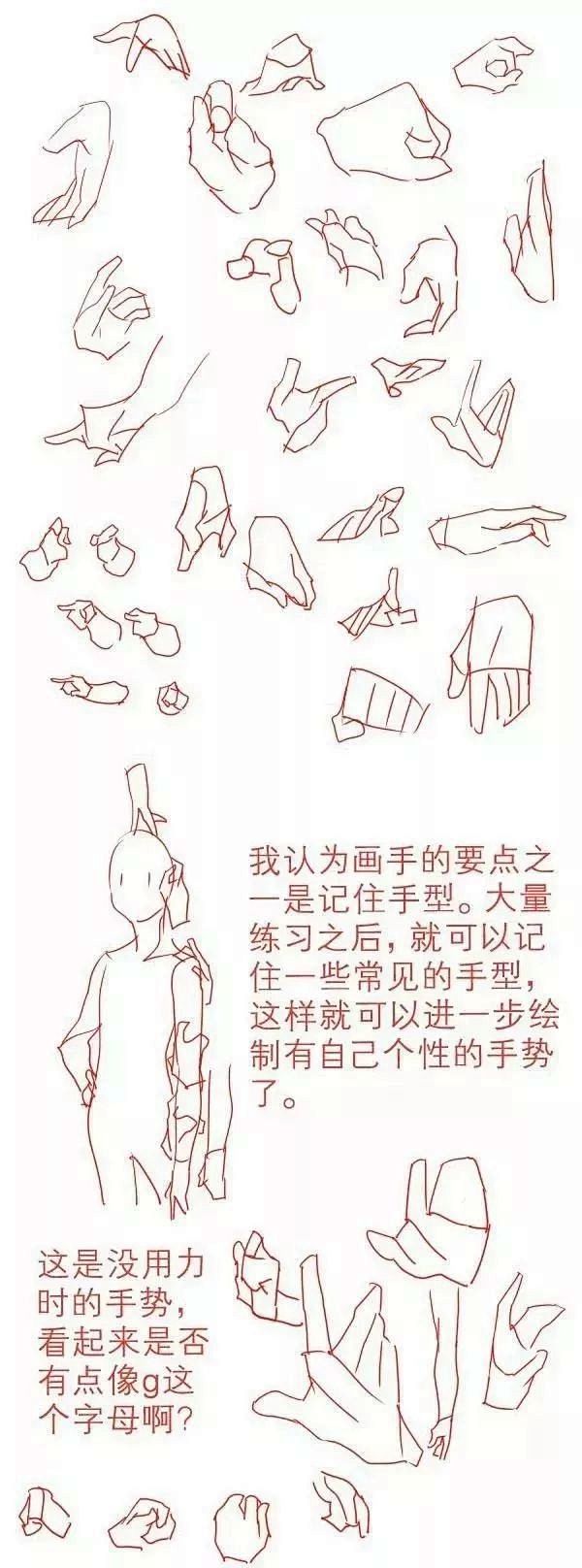 速写手部素材100张，考生老师都需要！_...