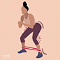 Flat illustration design of woman doing plank walks