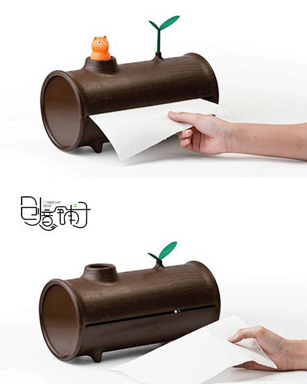 【松鼠纸巾盒】Qualy设计。抽取的纸张...