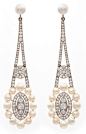 Belle Époque Pearl and Diamond Earrings, ca. 1910