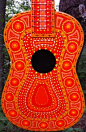 Orange Painted Ukulele Sunburst by BeesCuriosityShoppe