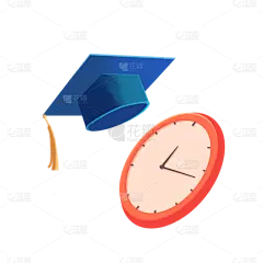 卡通感高考学士帽元素贴纸
