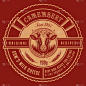 a round cheese label in vintage style