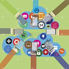 手机与手和云的图标
