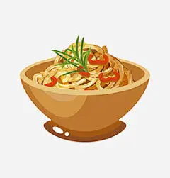 手绘卡通美食面条
