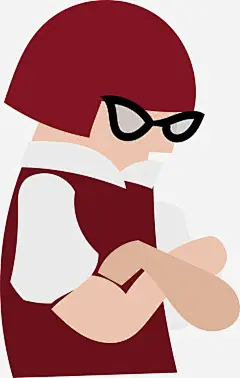 卡通人物小朋友免抠素材_新图网 https://ixintu.com 人物 卡通 叉手 小朋友 愤怒 眼睛 简约 红发