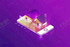 梯度智能家居插画 【酷图网】梯度,智能,家居,插画,ai