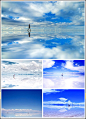 乌尤尼盐湖。天堂之镜。