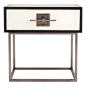 Liang & Eimil Noma Bedside Table Beige Faux Leather - Brushed Bronze