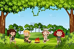 自然,小山羊,多样,环境,草,营火,植物,户外,天空,露营