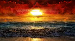 夕阳下的海边44613_海边写真_风景风光类_图库壁纸_联盟素材