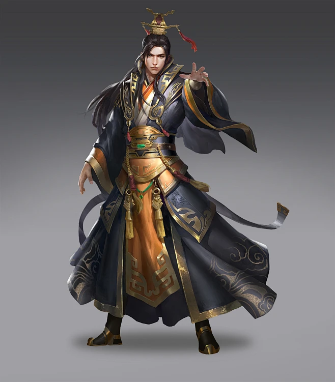 仙侠人物武侠原画高模型剑客法师女男立绘美宣游戏人物免扣打斗场景三国人物大-花瓣网